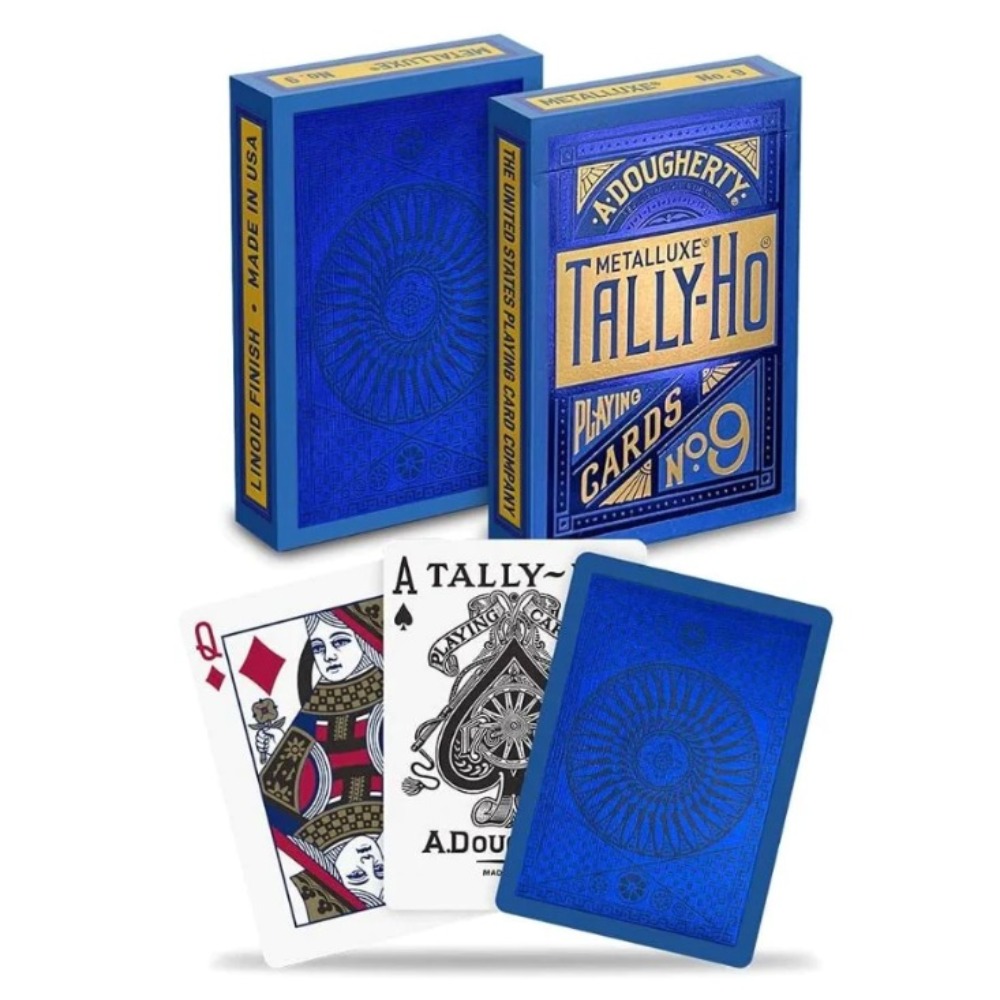 Tally Ho Blue (Circle) MetalLuxe Playing Cards by US Playing Cards