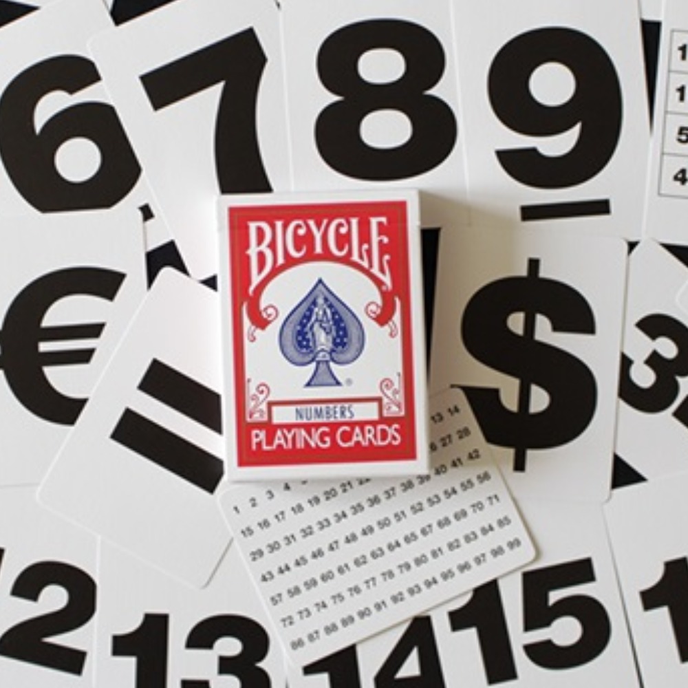 Bicycle Special Numbers Red Playing Cards (plus 11 Online Effects)