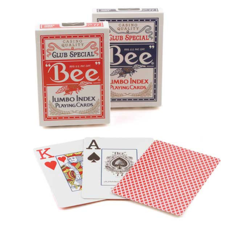 Bee Jumbo Index (Red & Blue) Playing Cards