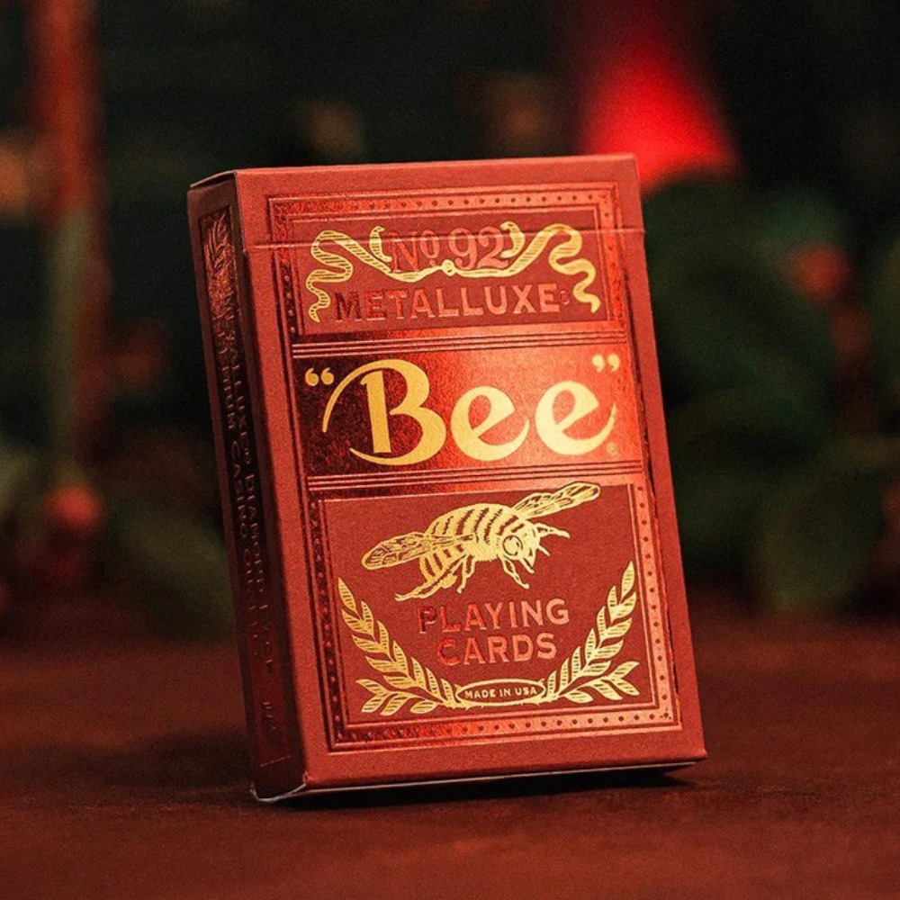 Bee Red MetalLuxe Playing Cards by US Playing Card